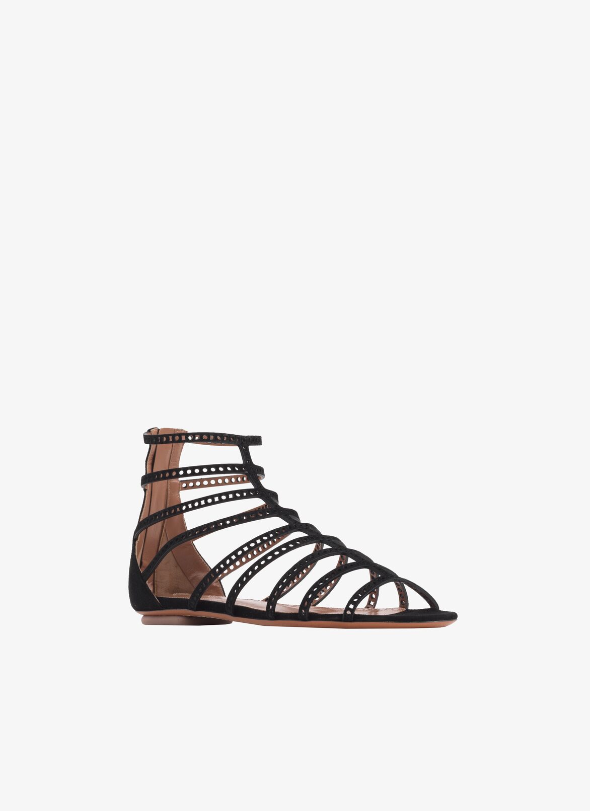 PERFORATED CHAMOIS SANDALS  ALAÏA  PERFORATED CHAMOIS SANDALS
